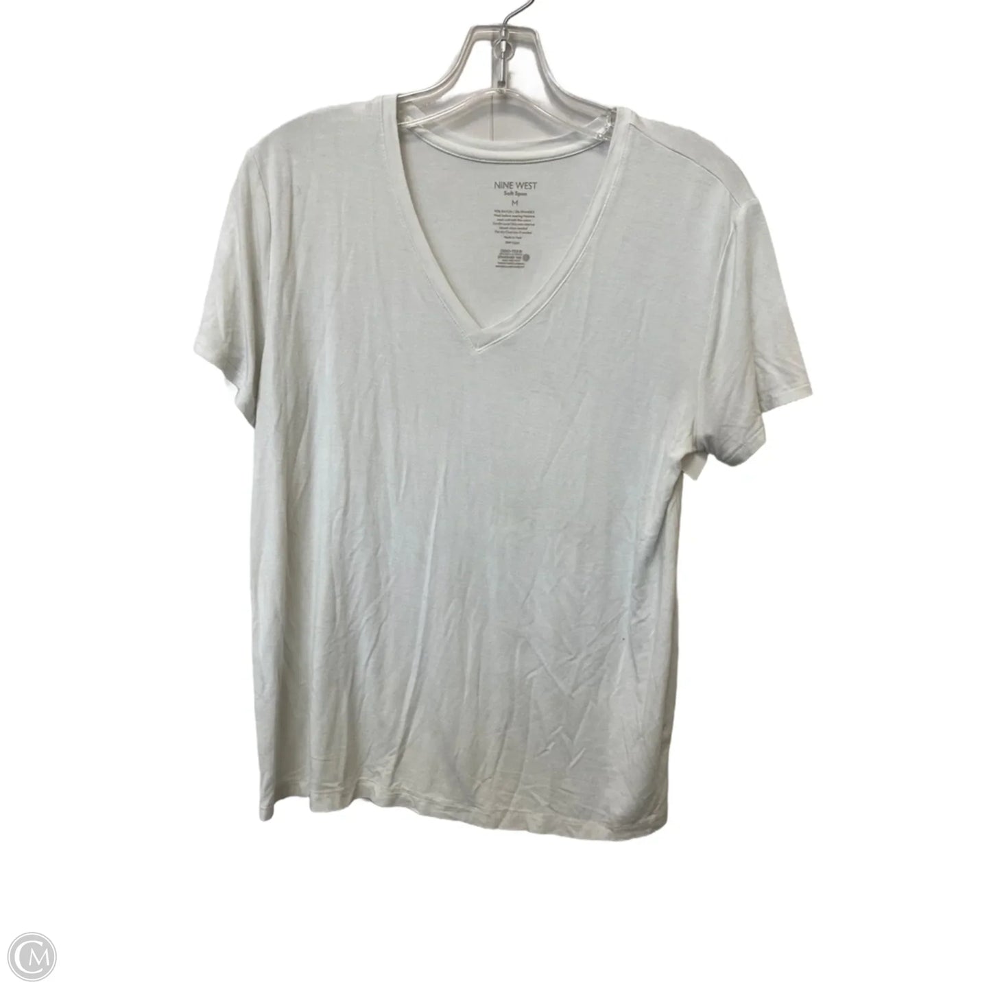 Top Short Sleeve Basic By Nine West In White, Size: M