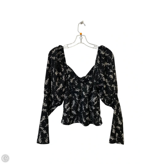 Top Long Sleeve By Anthropologie In Black & White, Size: M