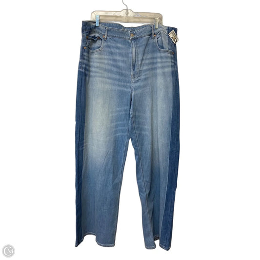 Jeans Wide Leg By American Eagle In Blue Denim, Size: 18