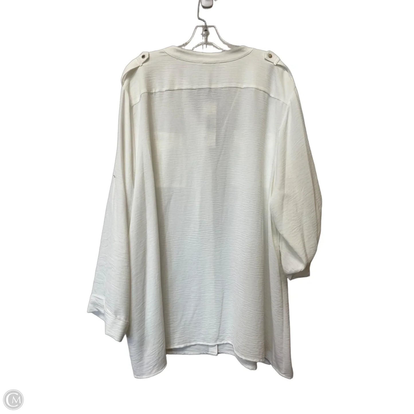Top Long Sleeve Basic By Calvin Klein In White, Size: 3x