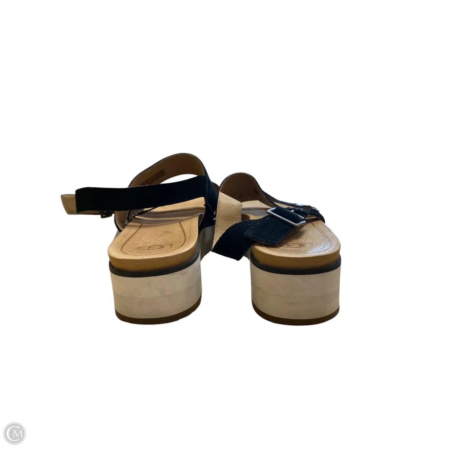 Sandals Designer By Ugg In Black & Brown, Size: 9.5