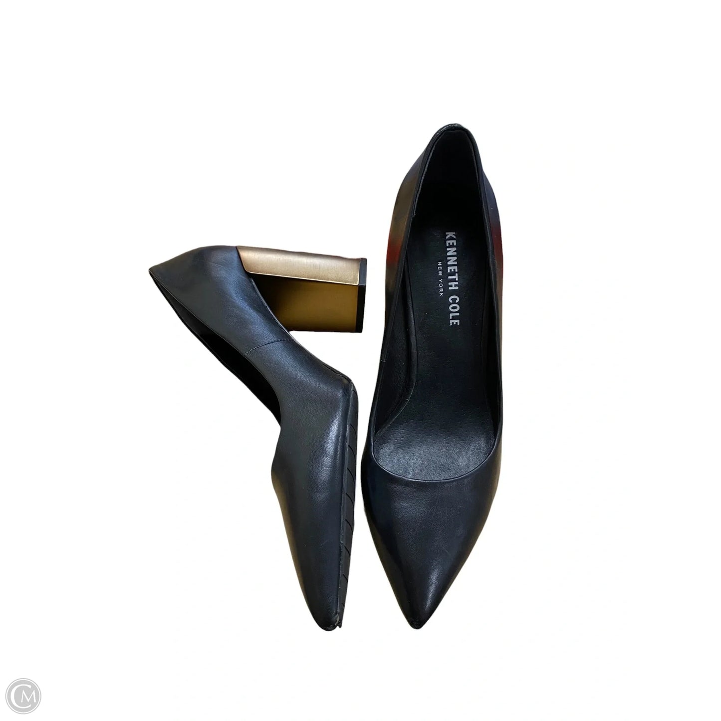 Shoes Heels Block By Kenneth Cole In Black & Gold, Size: 7