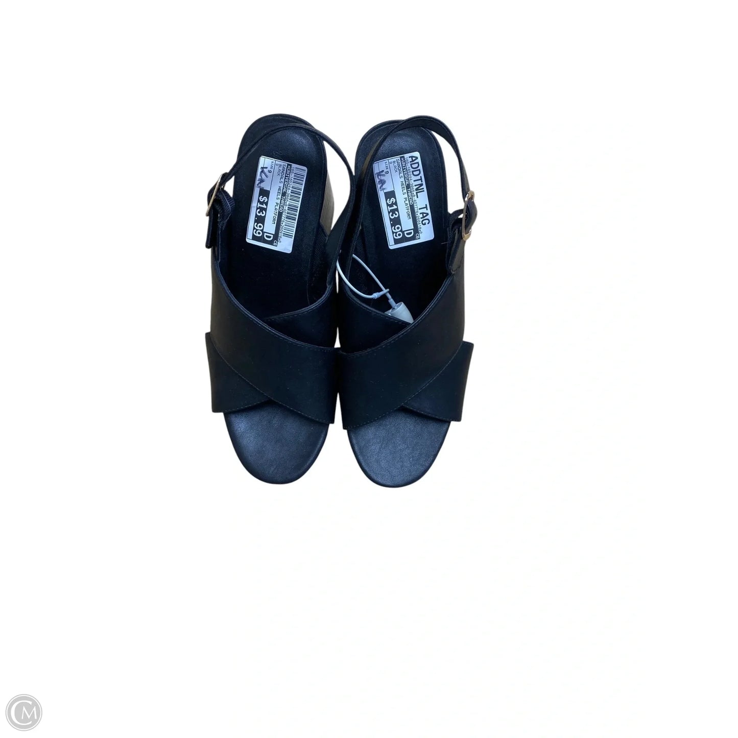 Sandals Heels Platform By Universal Thread In Black, Size: 9