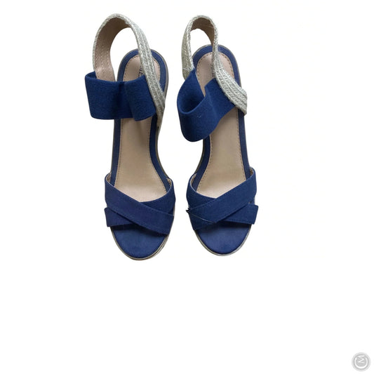 Sandals Heels Wedge By Merona In Blue, Size: 9
