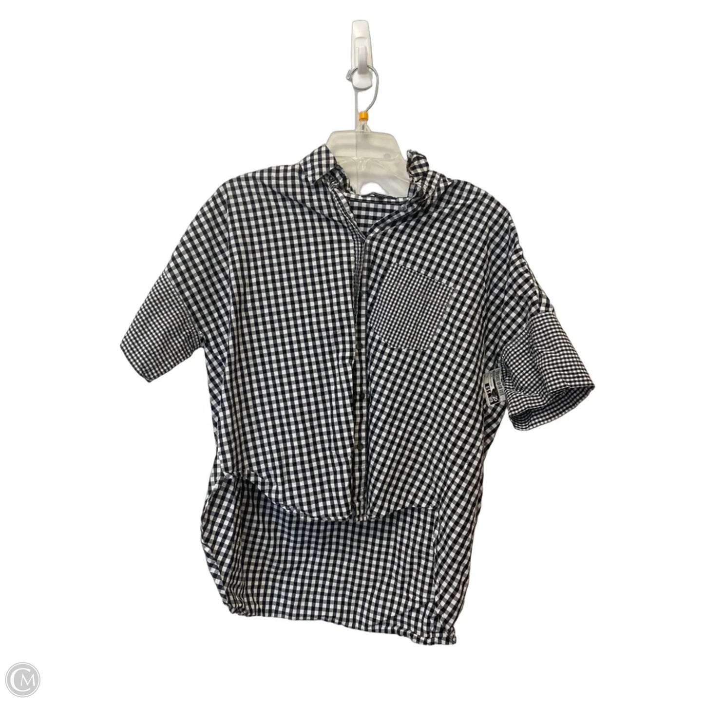 Top Short Sleeve By Madewell In Checkered Pattern, Size: M