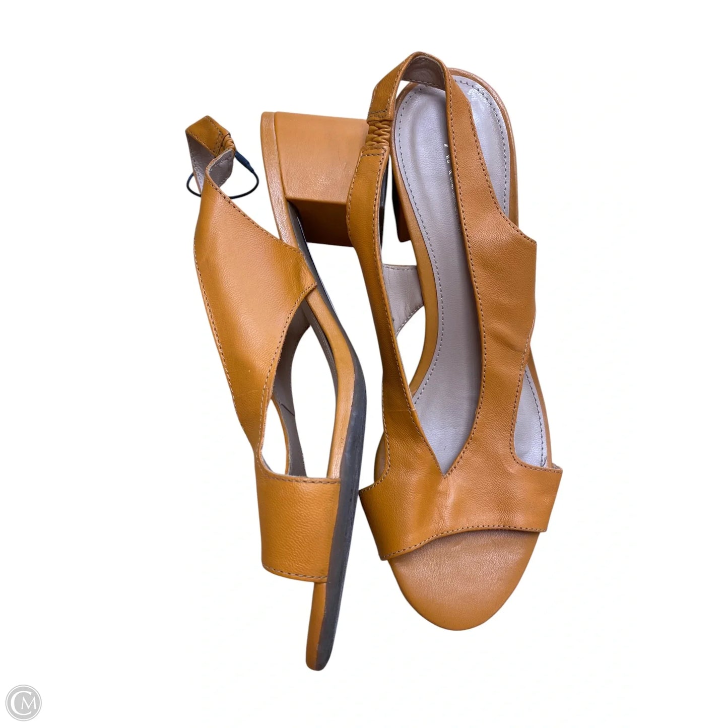 Sandals Heels Block By Cme In Orange, Size: 7.5