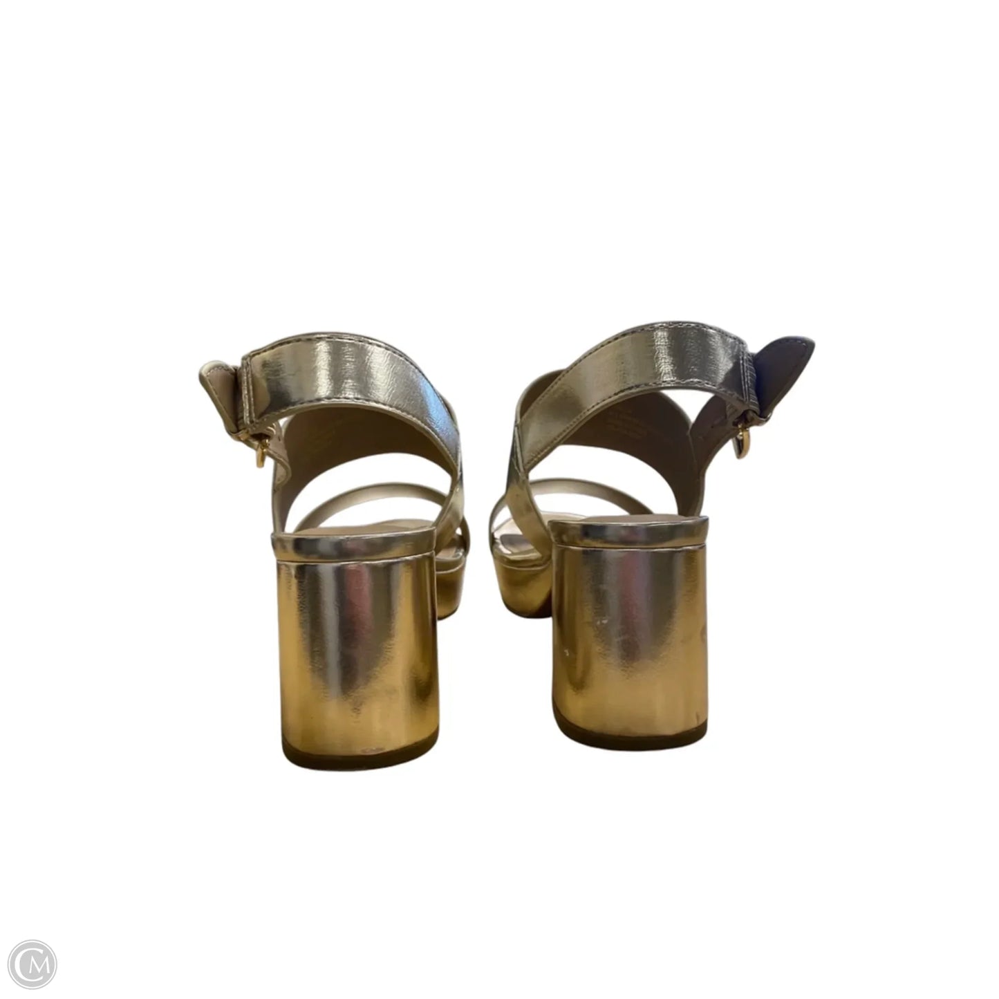 Sandals Heels Block By Aerosoles In Gold, Size: 8.5
