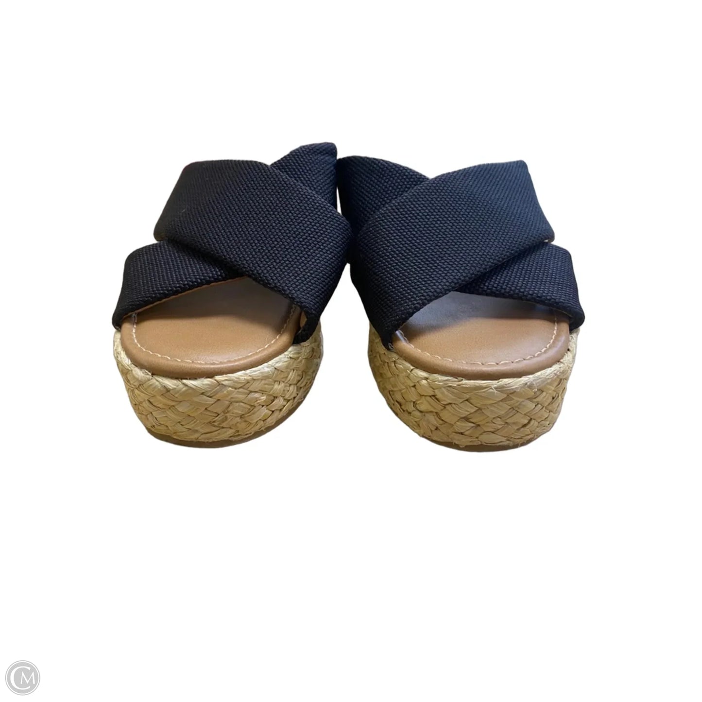 Sandals Heels Wedge By Universal Thread In Black, Size: 9