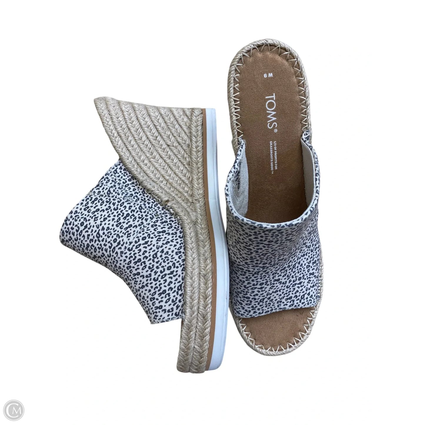 Sandals Heels Wedge By Toms In Animal Print, Size: 6