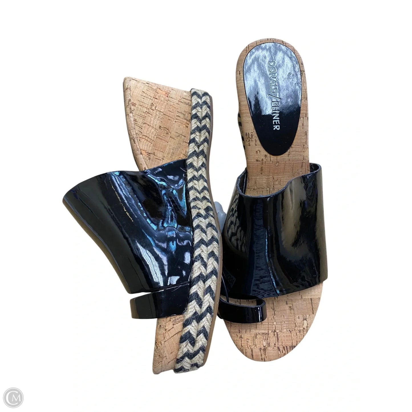 Sandals Heels Wedge By Donald Pliner In Black, Size: 9