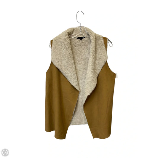 Vest Fleece By Cmf In Brown & Cream, Size: M