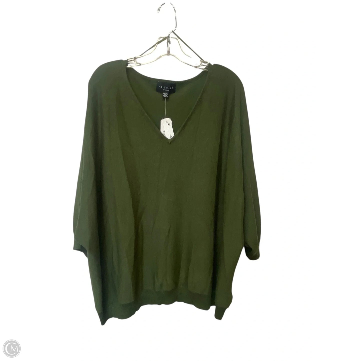 Top Long Sleeve By Premise In Green, Size: 3x