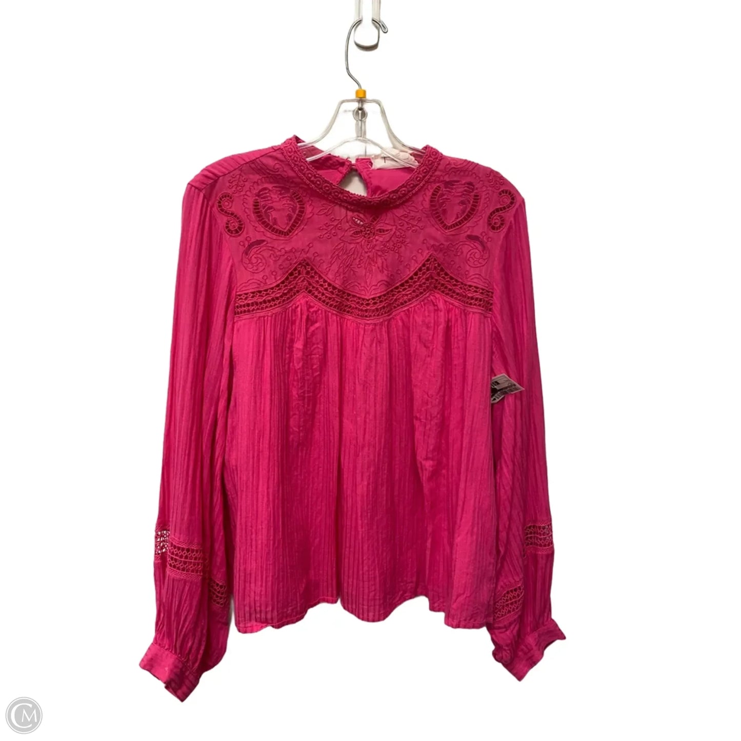 Top Long Sleeve By Anthropologie In Pink, Size: L