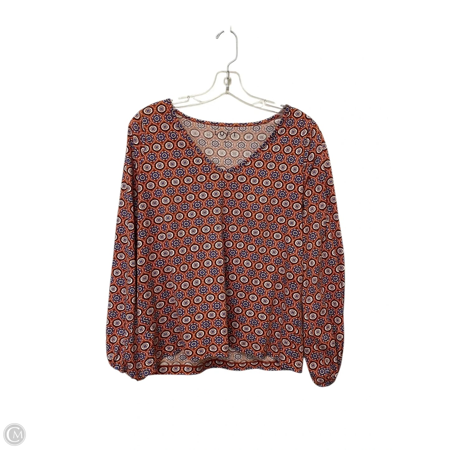 Top Long Sleeve By Loft In Orange & Purple, Size: M
