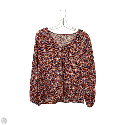 Top Long Sleeve By Loft In Orange & Purple, Size: M