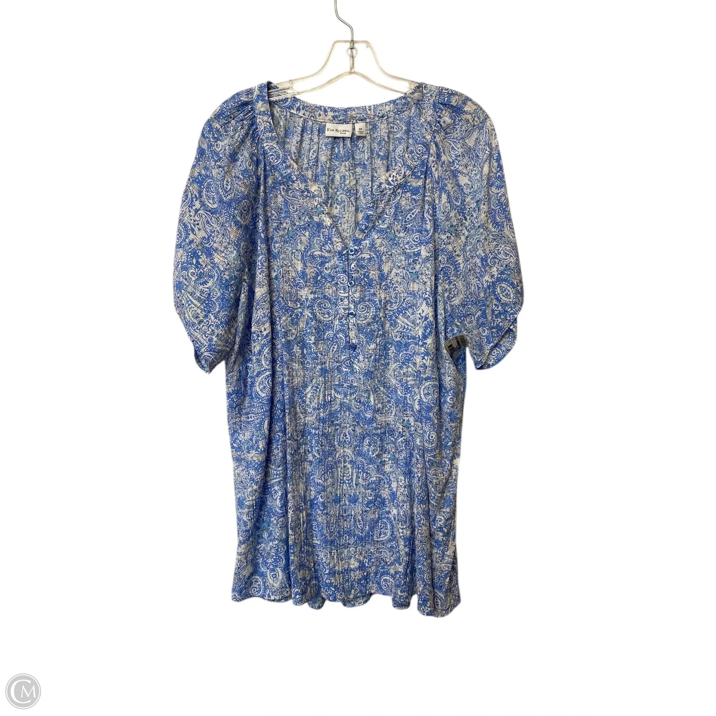 Top Short Sleeve By Kim Rogers In Purple, Size: 2x