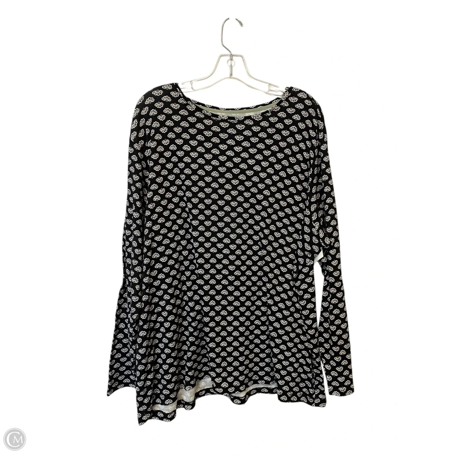 Top Long Sleeve By Croft And Barrow In Black & White, Size: 3x