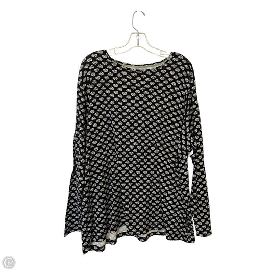 Top Long Sleeve By Croft And Barrow In Black & White, Size: 3x