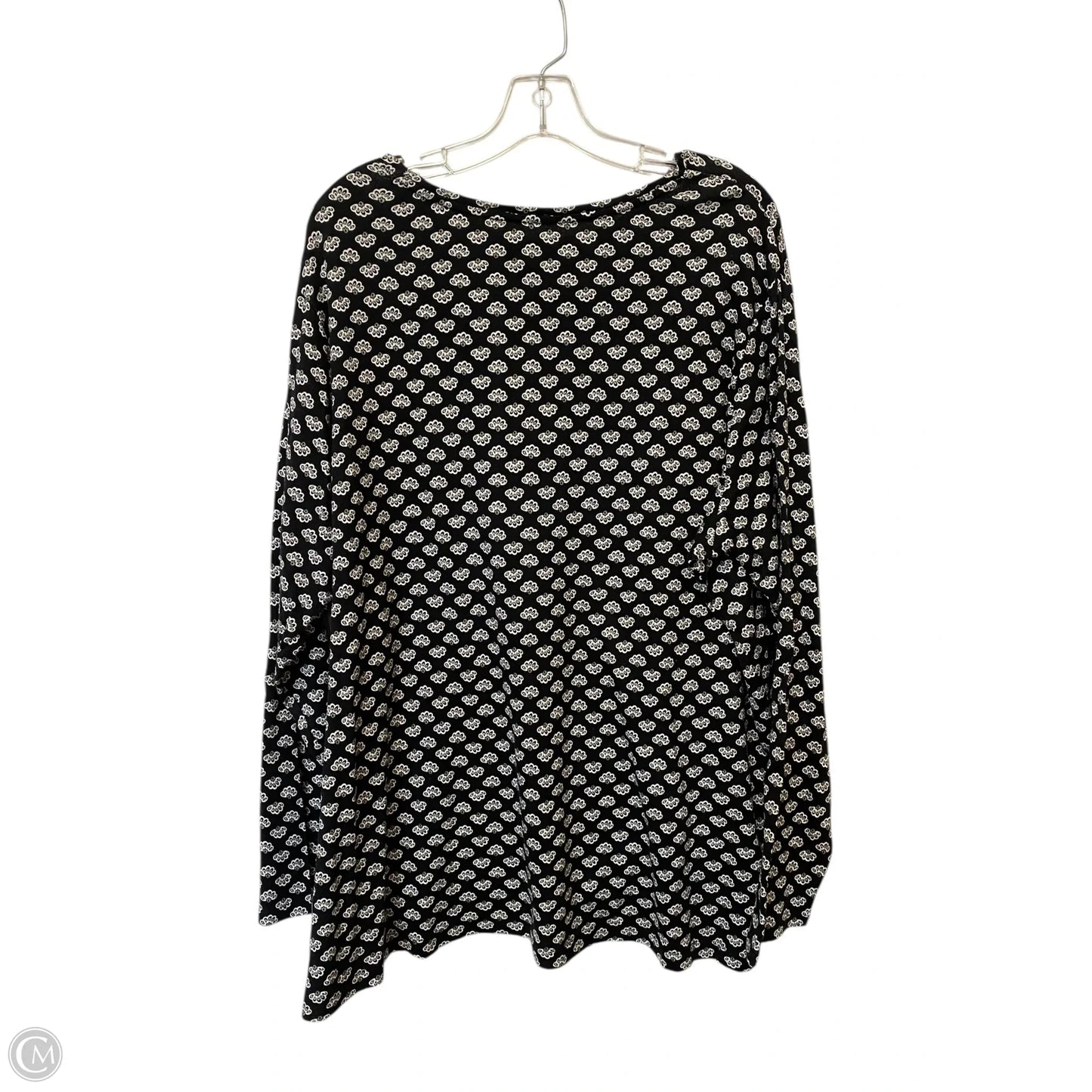 Top Long Sleeve By Croft And Barrow In Black & White, Size: 3x