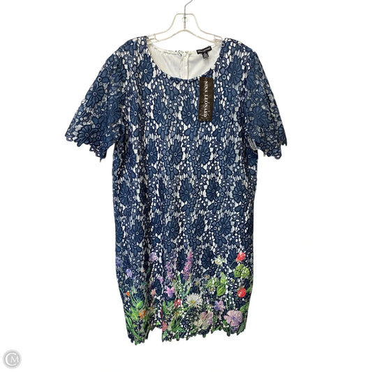 Dress Party Short By Nina Leonard In Blue, Size: 1x