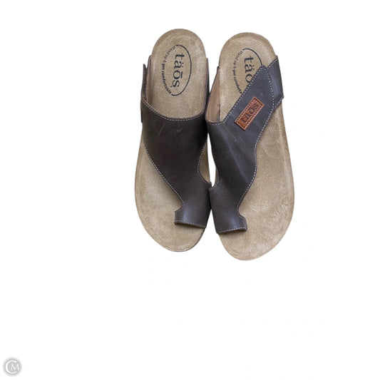 Sandals Flip Flops By Taos In Brown, Size: 9