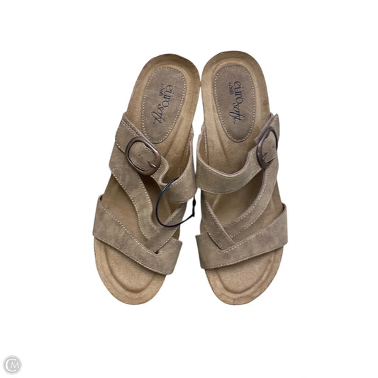 Sandals Heels Block By Clothes Mentor In Brown, Size: 9.5