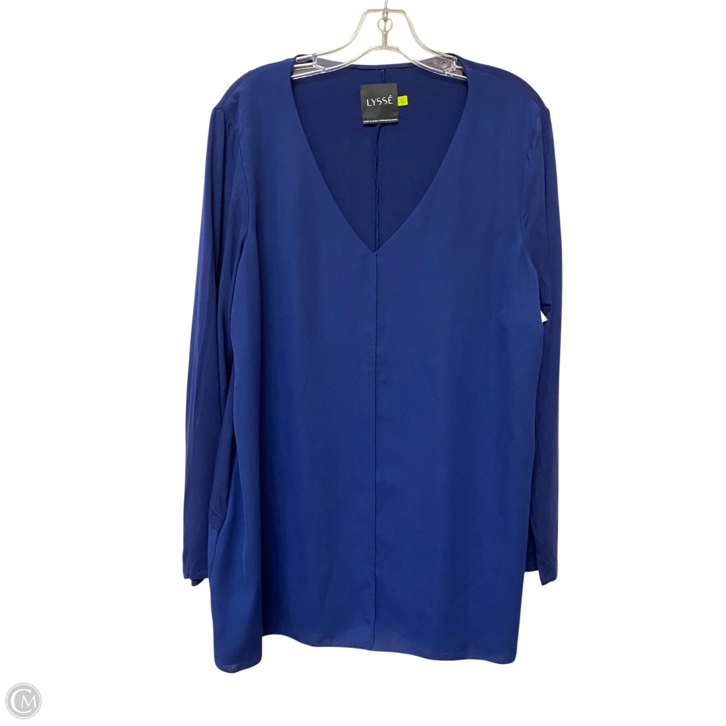 Top Long Sleeve By Lysse In Blue, Size: L