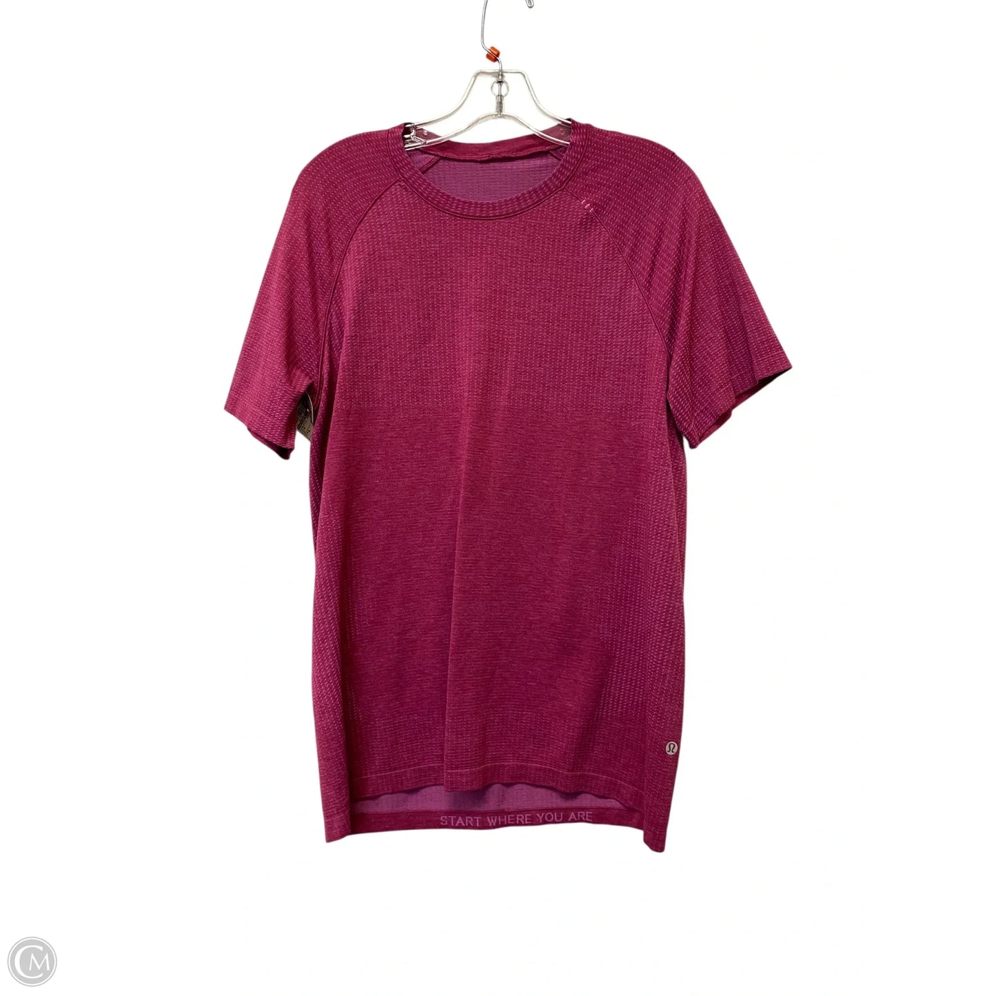 Athletic Top Short Sleeve By Lululemon In Pink, Size: M