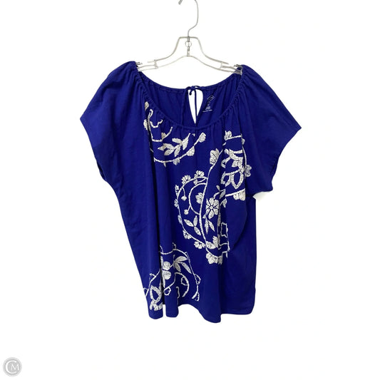 Top Short Sleeve By St Johns Bay In Purple, Size: 2x