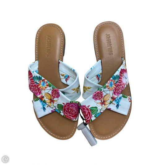 Sandals Flats By Johnny Was In Floral Print, Size: 8