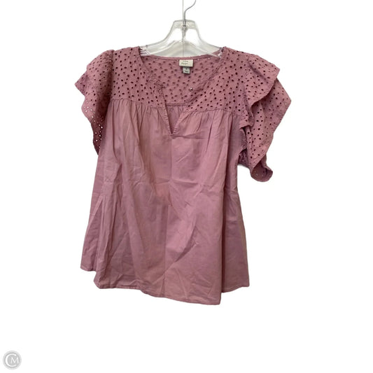 Top Short Sleeve By A New Day In Pink, Size: M