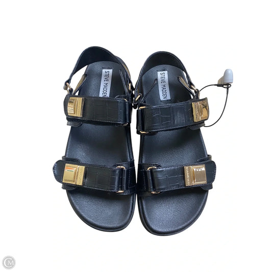 Sandals Flats By Steve Madden In Black, Size: 9.5