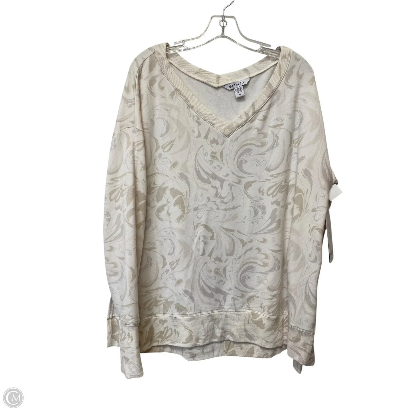 Athletic Top Long Sleeve Crewneck By Athleta In Cream, Size: M