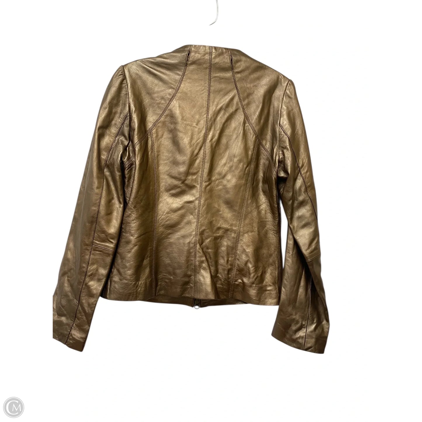 Jacket Leather By Arden B In Bronze, Size: 8
