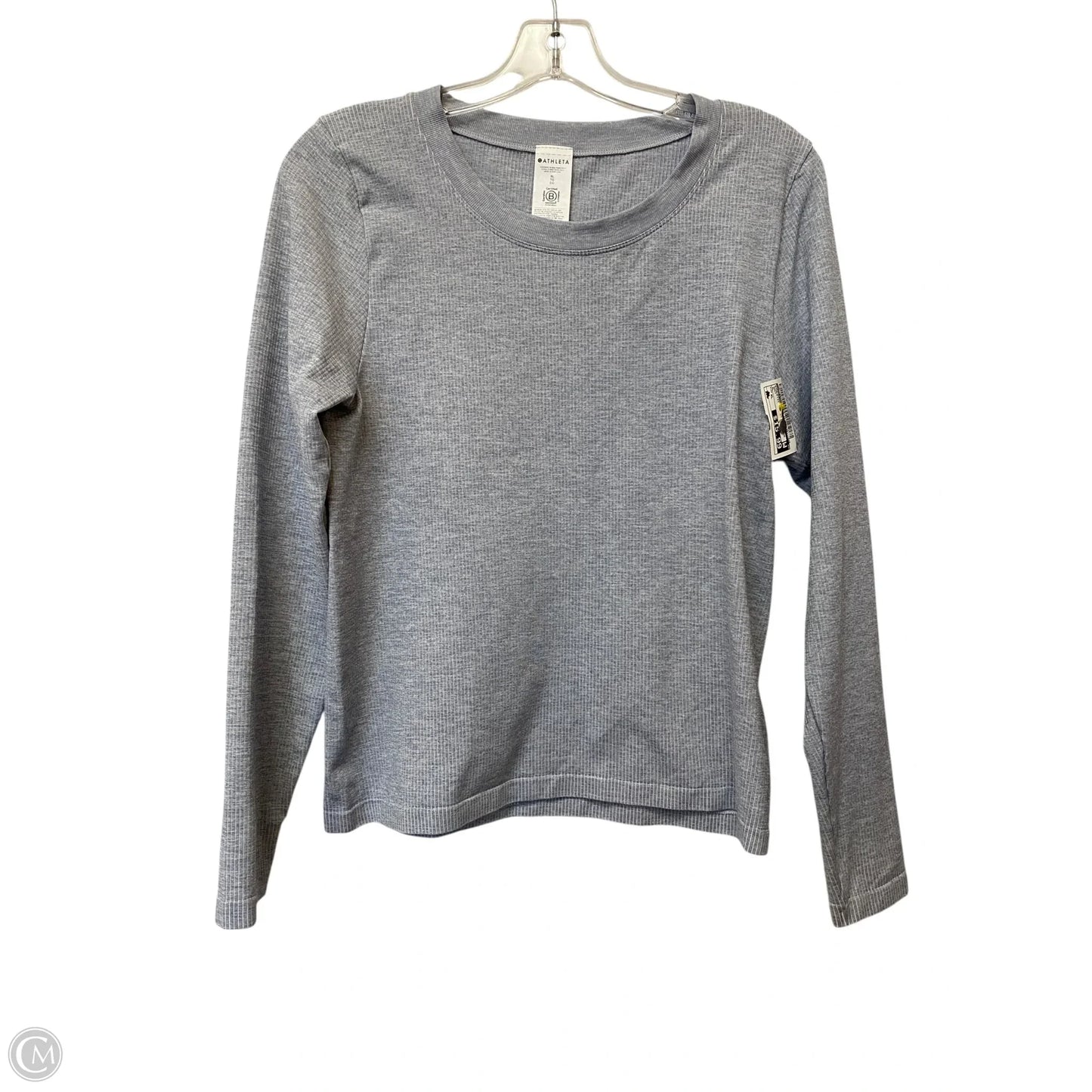 Athletic Top Long Sleeve Crewneck By Athleta In Grey, Size: Xl