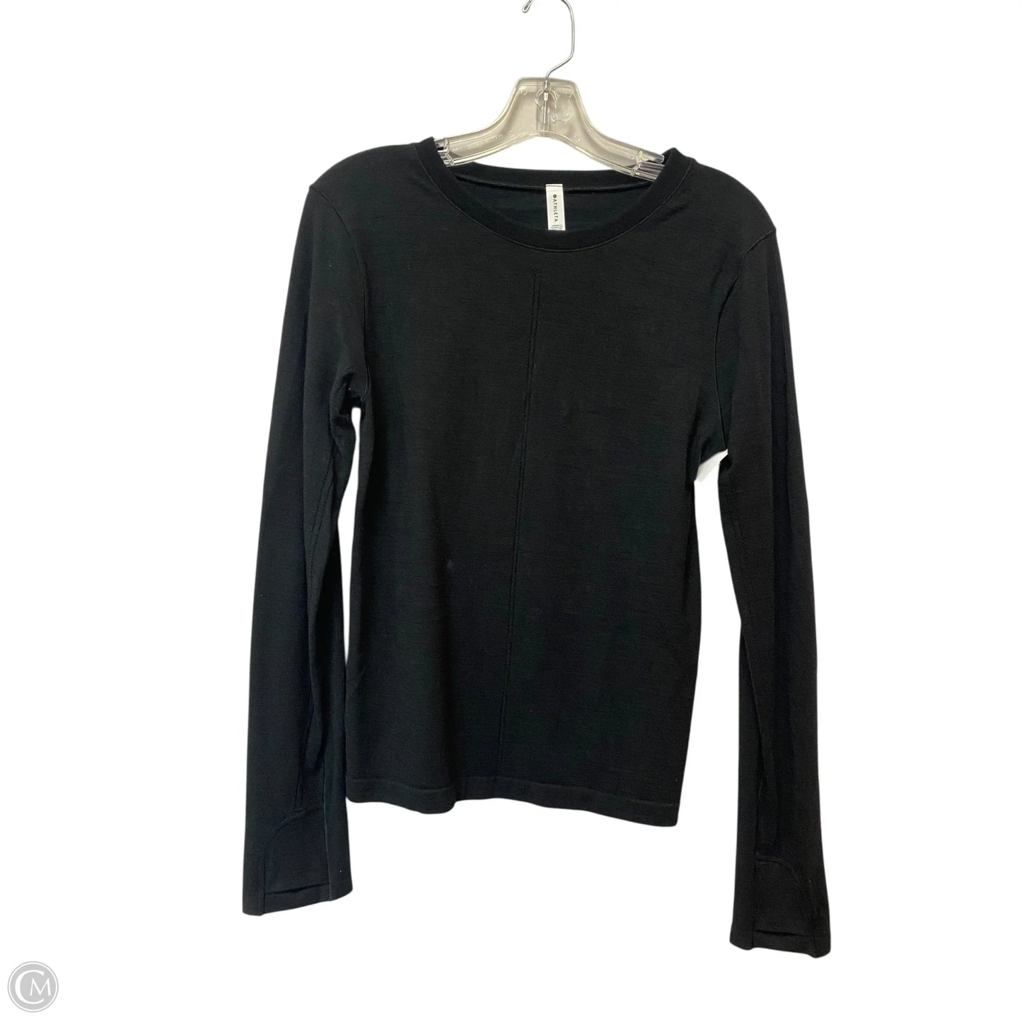 Athletic Top Long Sleeve Crewneck By Athleta In Black, Size: L