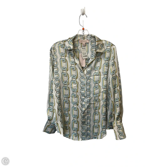 Top Long Sleeve By Philosophy In Blue & Cream, Size: S