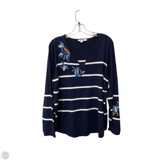 Sweater By Chicos In Striped Pattern, Size: Xl