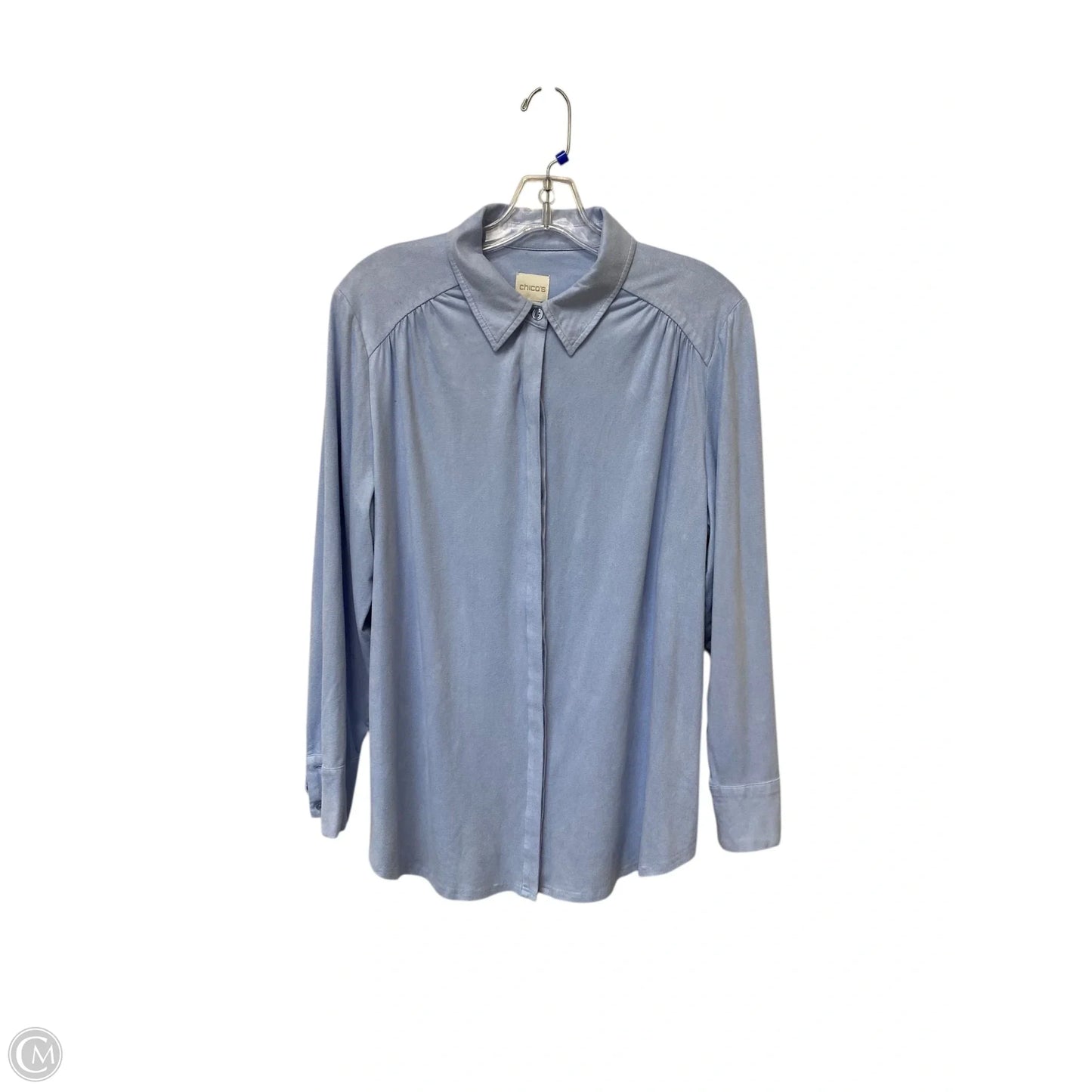 Top Long Sleeve By Chicos In Blue, Size: M