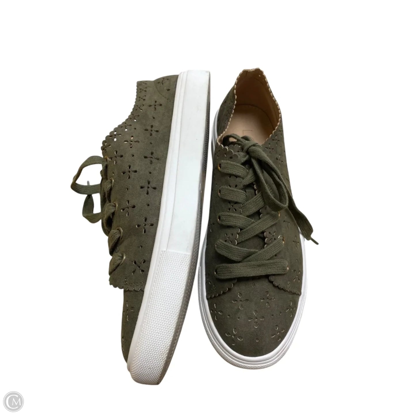 Shoes Sneakers By Loft In Green, Size: 9.5