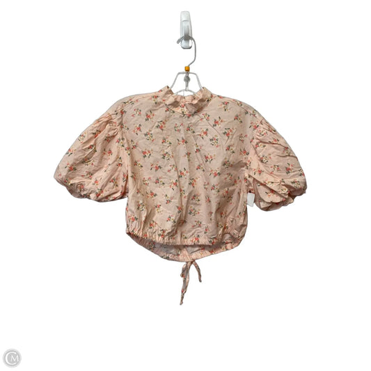 Top Short Sleeve By Anthropologie In Floral Print, Size: Xxs