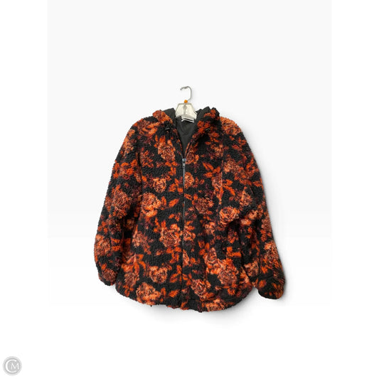Jacket Faux Fur & Sherpa By Urban Outfitters In Black & Red, Size: M