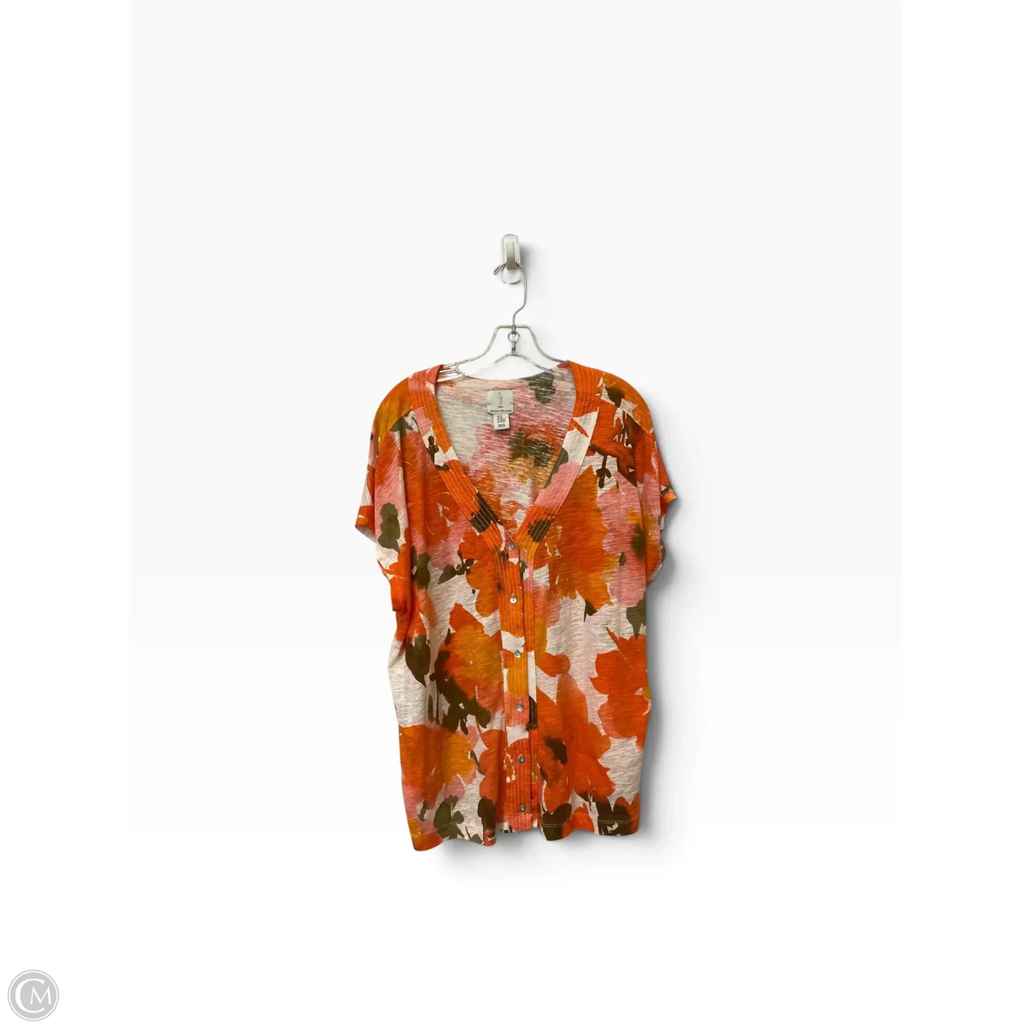 Top Short Sleeve By Joie In Orange, Size: 2x