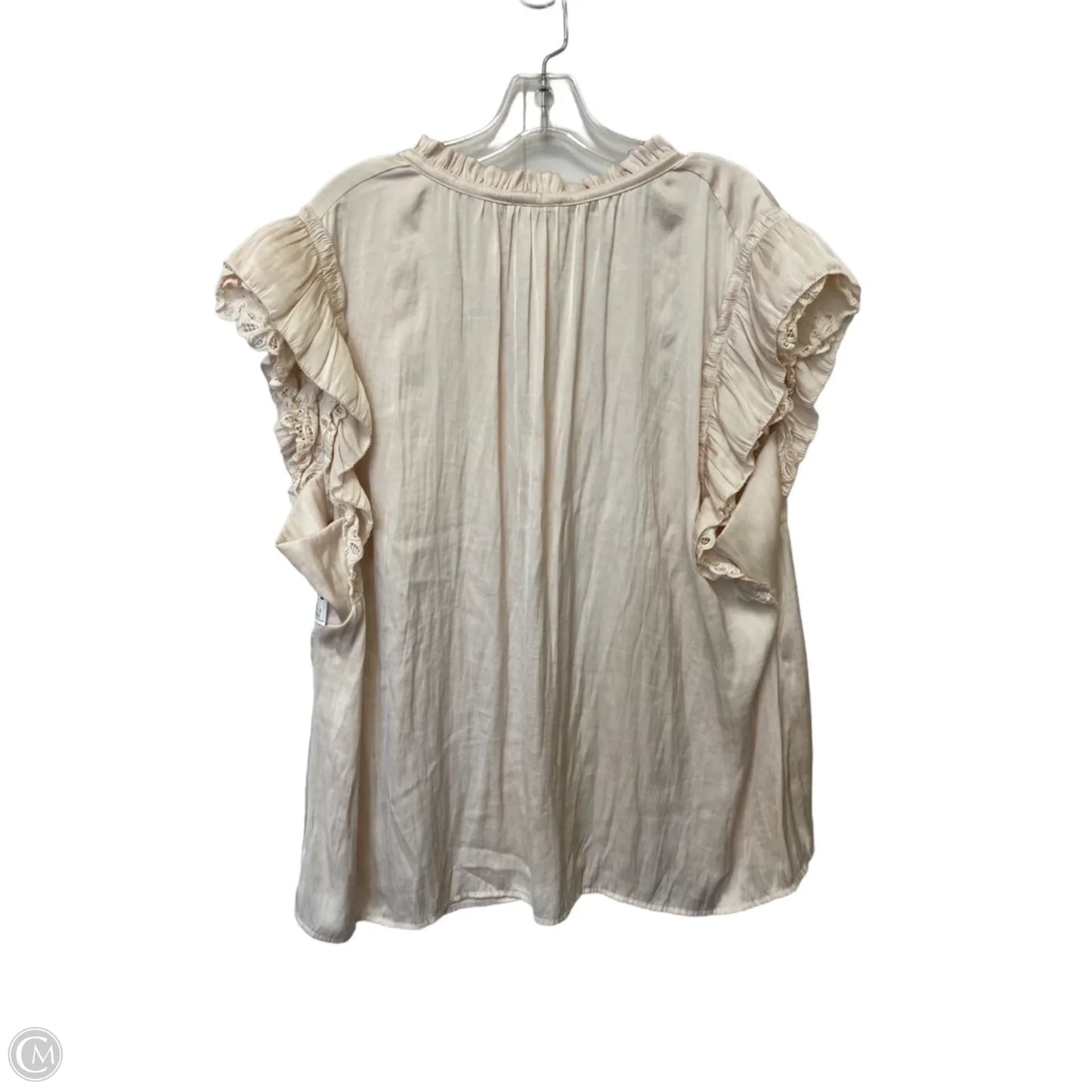 Top Sleeveless By Current Air In Cream, Size: 3x