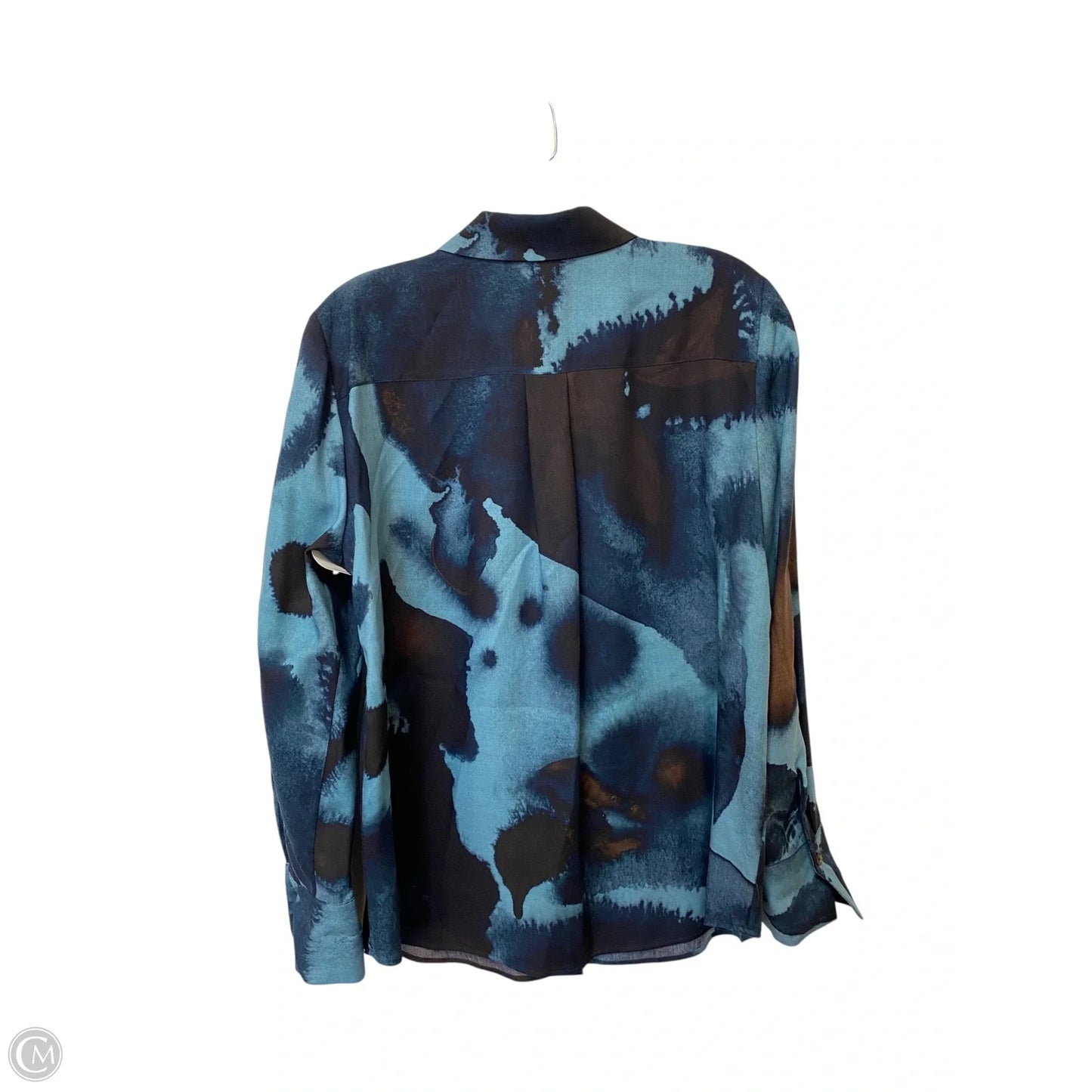 Top Long Sleeve Designer By Lafayette 148 In Blue, Size: M