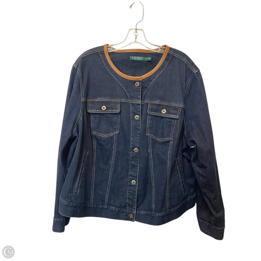 Jacket Denim By Lauren By Ralph Lauren In Blue, Size: 3x