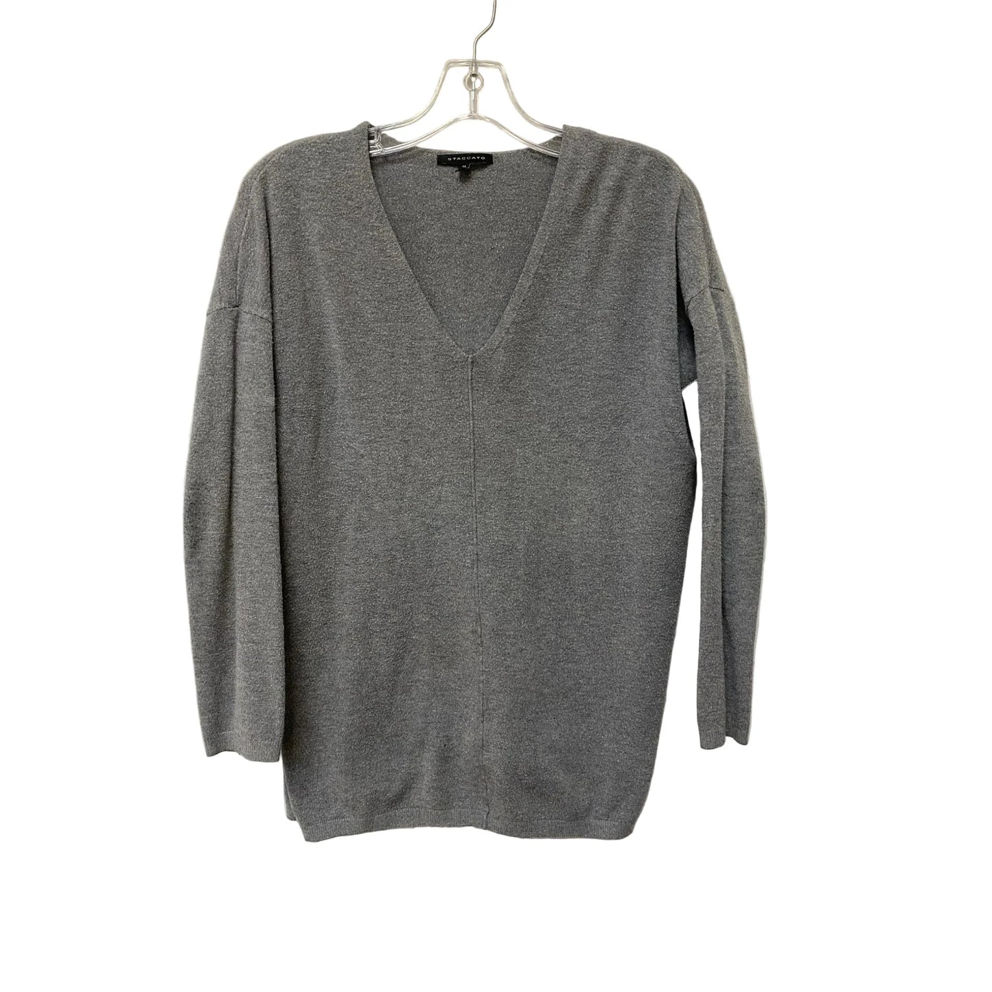 Top Long Sleeve By Staccato In Grey, Size: M