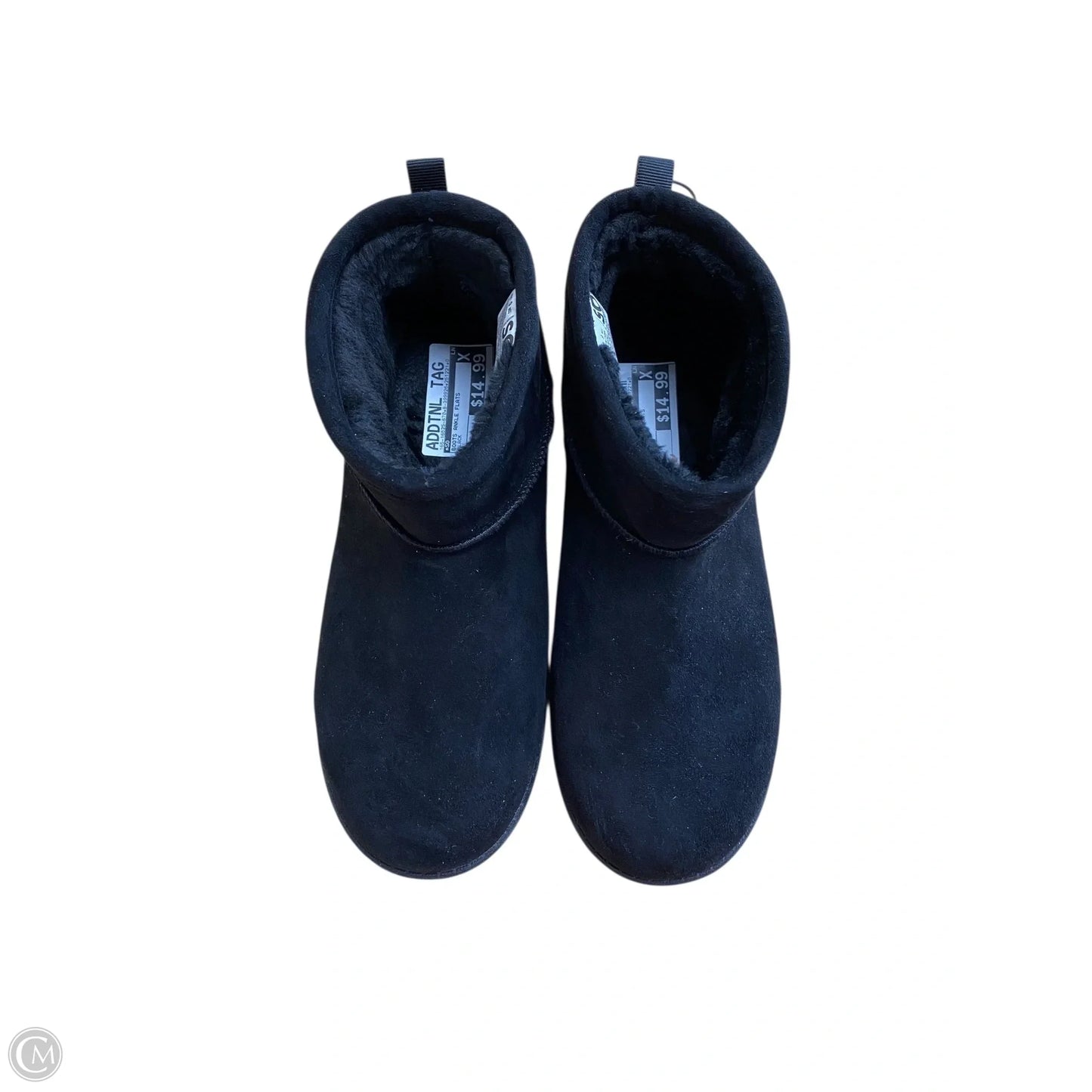 Boots Ankle Flats By So In Black, Size: 9