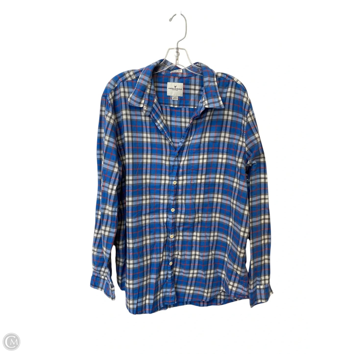 Top Long Sleeve By American Eagle In Plaid Pattern, Size: 2x