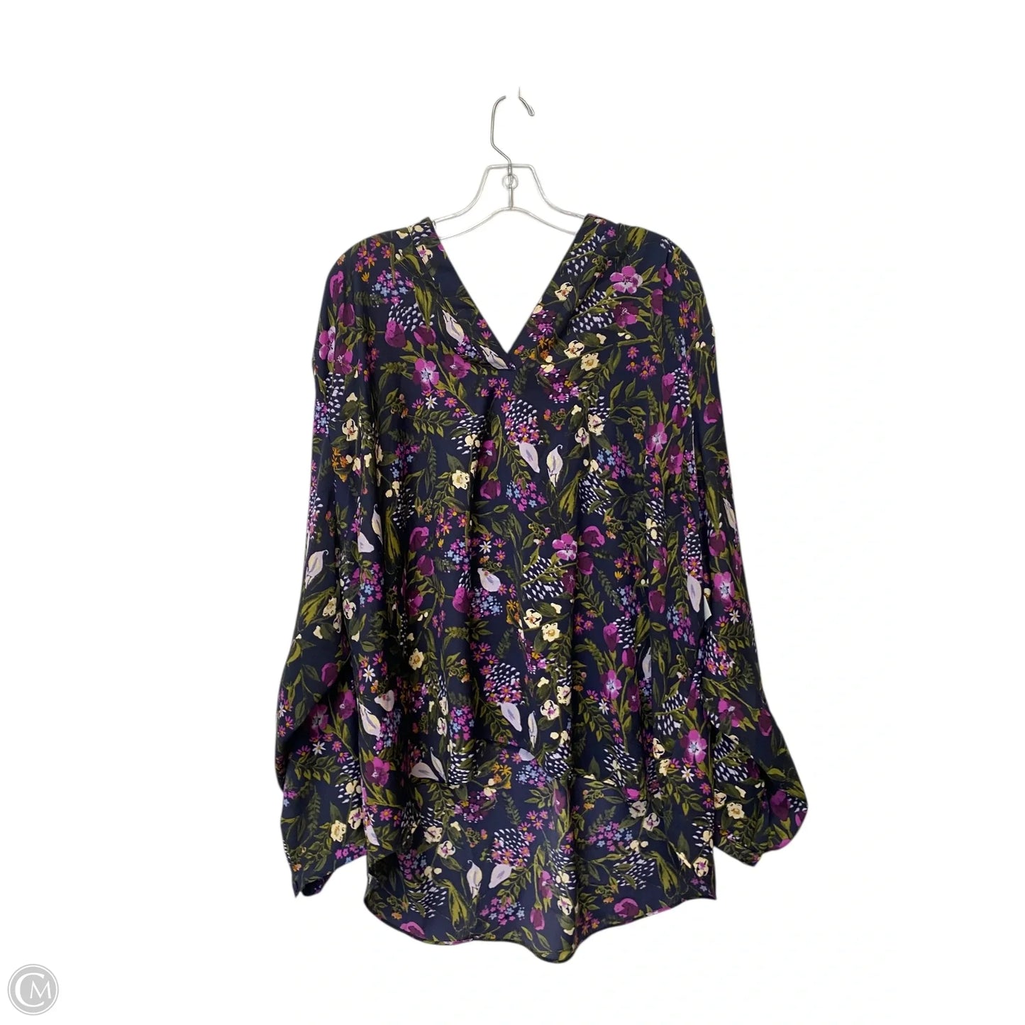 Top Long Sleeve By Ava & Viv In Floral Print, Size: 3x